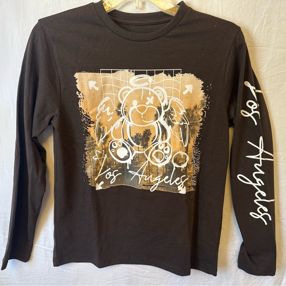 Seven Souls Los Angeles Angel Teddy Graphic Long Sleeve Tee Youth 14/16